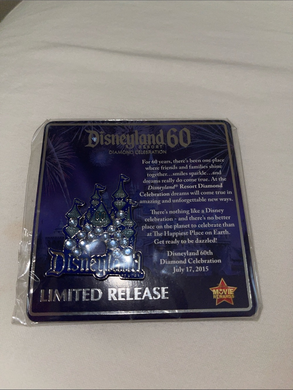 Disneyland 60th Diamond Celebration Pin, Collector Pin, Disney Pin, Ltd Ed pin